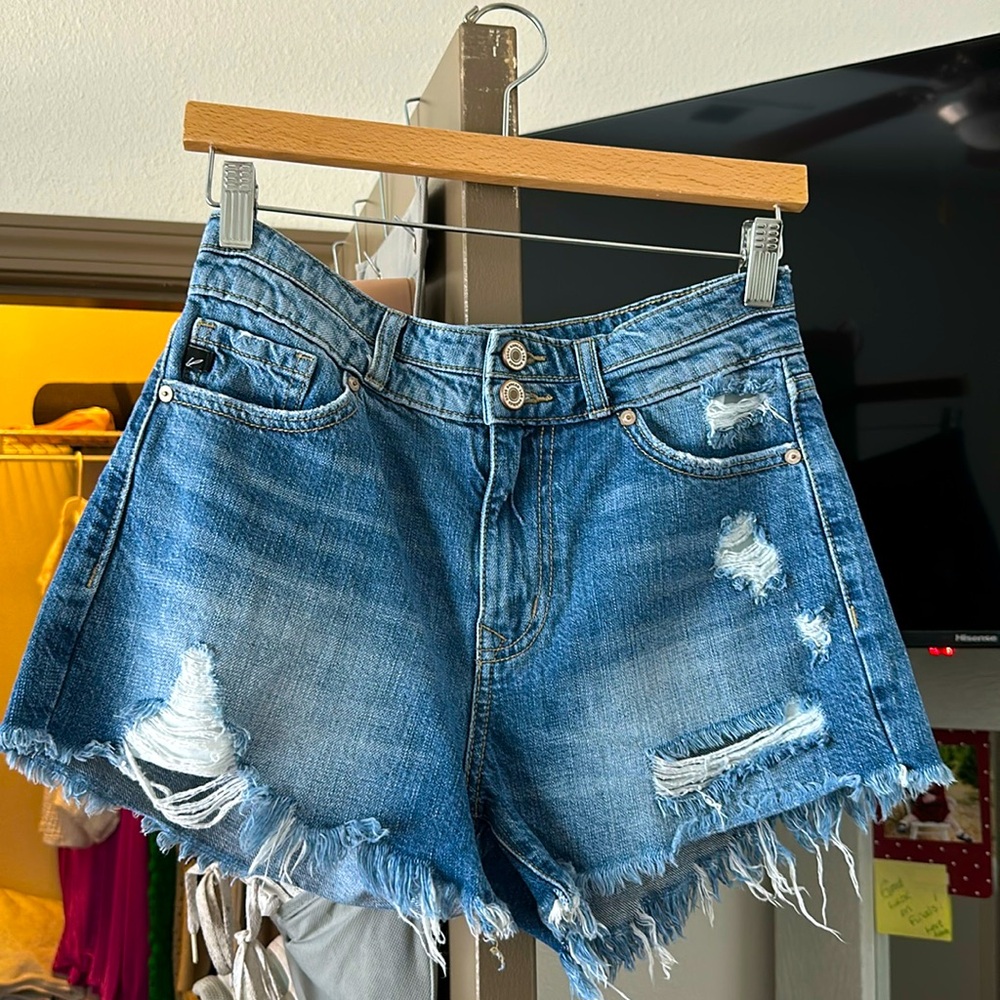 Kan Can Denim Cut Off Shorts